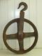 Large Vintage Cast Iron Well Wheel Pulley Farmhouse Barn Industrial