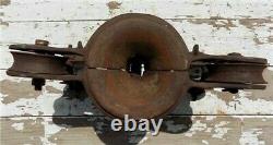 Leader Cast Iron Antique Pulley Barn Hay Trolley Carrier Vintage Farm Tool d