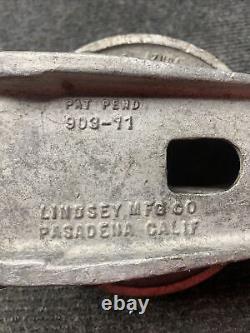 Lindsey MFG Co 1 Wheel Pulley Block Heavy Duty Iron Rope 5325-1 USA