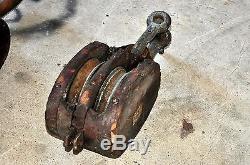 Lot Circa 1800's Antique Nautical Tall Ship Wood Vintage Block & Tackle Pulley
