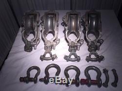Lot of 4 Sherman Reilly XS-100-B Aluminum Pulley Cable Wire Snatching + Extras