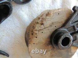 Lot of Antique Cast Iron Barn Pulleys Hay Trolley Parts Sandbasted Powder coated