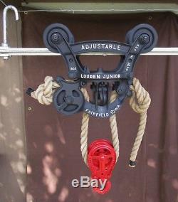 Louden Junior Adjustable Barn Hay Carrier Trolley+#125 Drop Pulley+rope+track