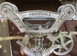 Louden Senior Adjustable Barn Hay Carrier Trolley #254 Drop Pulley+rope+track