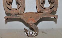 Louden barn beam trolley industrial double pulley collectible antique farm tool