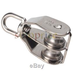 M25 Double Sheave 304 Stainless Steel Rope Pulley Block Chain Traction Wheel