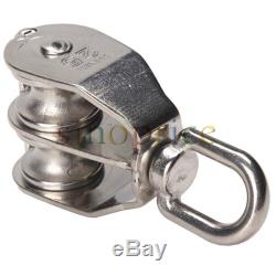 M25 Double Sheave 304 Stainless Steel Rope Pulley Block Chain Traction Wheel