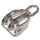 M32 32mm Double Sheave Stainless Steel Rope Pulley Block Chain Traction Wheel