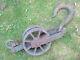 Massive 25 Vtg Double PULLEY Huge Iron Hook Block and Tackle Steampunk