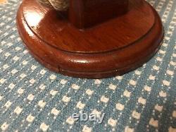 McMillans Son Ny Lamp Vintage Wooden Block Tackle Rope Pulley Table Naval Boat