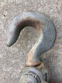 Metal Block & Tackle Pulley. Sherman & Reilly Inc. Bell System B. Swivel Hook