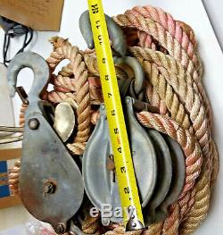Military Surplus Heavy Duty Rope Block And Tackle 7500 lbs Cap With LOCKING BRAKE
