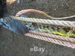 Military Surplus Heavy Duty Rope Block And Tackle 7500 lbs Cap With LOCKING BRAKE