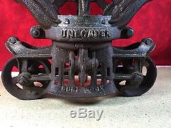 Myers Bro Clover Leaf Unloader Hay Trolley With Track, Grapple, Pulley, & More