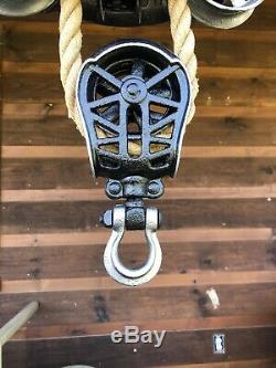 Myers Fautless Wide Stance Hay Trolley Pulley Cast Iron Farm Barn Tool