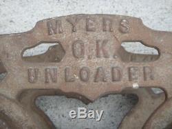 Myers hay trolley Unloader barn pulley cast iron hay carrier