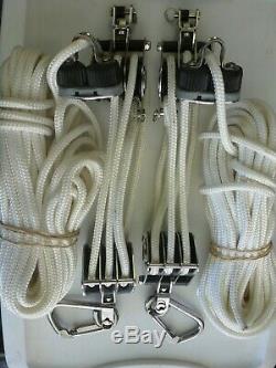 NEW! Garhauer Dinghy Davit Block and Tackle System with Cleats (lifting tackle)