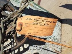 Nos Antique Vintage Lantz Hay Grapple Forks Claw Trolley Farm Decal Paint Pulley