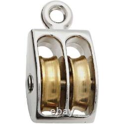 National 3204 1 In. O. D. Double Fixed Eye No-Rust Rope Pulley N223420 Pack of 25