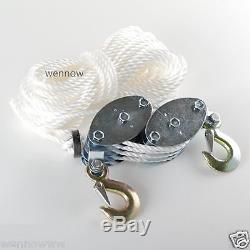 New 2 Ton Poly Rope Hoist Pulley Wheel Block and Tackle Rigging Engine Lift