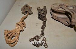 Ney & Myers pulley lot collectible Boss hook catch barn trolley parts tool lot