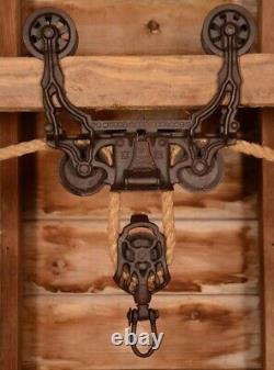 ORNATE Vintage 1884 Myers Hay Barn Trolley Carrier Farmhouse Pulley