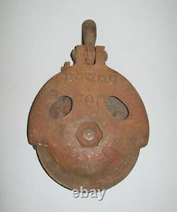 Old Antique Vtg Ca 1900's Cast Iron Young 708 Seattle Pulley Mans Grinning Face