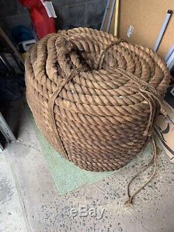 Old Barn, Dock, Ship Manilla Rope, 1 1/2 Diameter, Thick and Heavy Duty Rope