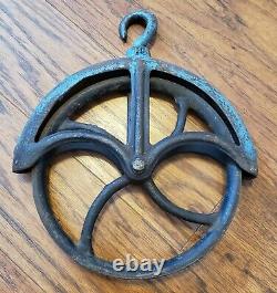 Old Cast Iron Clothesline Well Pulley Old Farm Wheel Barn Steampunk Industrial
