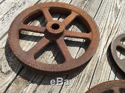 Old Vtg Antique Industrial Wheel Gear Cast Iron Metal Steampunk Art Lot Of 6