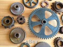 Old Vtg Antique Industrial Wheel Gear Sprocket Metal Steampunk Art Lot Of 15