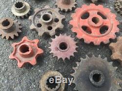 Old Vtg Antique Industrial Wheel Gear Sprocket Metal Steampunk Art Lot Of 19