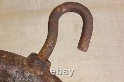Old Well Fender Pulley 9 LARGE 1880's vintage rustic iron #10 Rusty Barn find