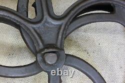 Old Well Pulley Large 10 Wheel Rustic Iron Fender Hay Vintage 1800's Crack