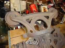 Porter Hay trolly fork pulley Ottawa ILL. W rope stop Nice original clean