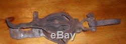 RARE 1883 ANTIQUE CAST IRON J. A. CROSS HAY CARRIER & THE ORIGINAL PULLEY 1 of 2