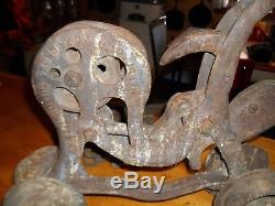 RARE 1883 ANTIQUE CAST IRON J. A. CROSS HAY CARRIER & THE ORIGINAL PULLEY 2 of 2