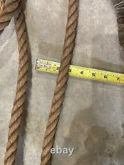 RARE! Antique Rolle Bushed Block & Tackle Pulley Set 2 with 150' Feet Rope