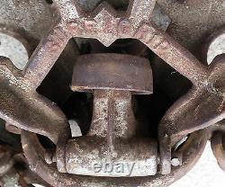 RARE F. E. Myers & Bro Cast Iron Sure Grip Timber Wood Beam Hay Trolley Unloader