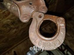 ROYAL by LOUDEN -Antique-Hay-Trolley-Barn-Pulley-Cast-Iron-Farm-Tool-BEAUTIFUL