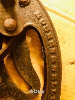 Rare Antique 1870 Iron Roger & Nellis Hay hook grapple trolly part rare