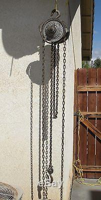 Rare Antique Chisholm Moore Hoist Co. Hercules 1/2 ton Hanging Chain Winch
