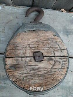 Rare BAGNALL & LO antique Wood Pulley