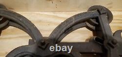 Rare Vintage Farm Implement Cast Iron Hay Trolley With Pulley