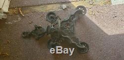 Rare Vintage W. C. Strong Hay Trolley Barn Pulley with Forks / grapple ornate