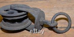 Rare antique D A L pulley cast iron collectible barn hay tool track farm ranch
