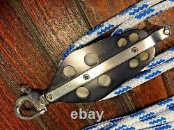 SCHAEFER ADJ CAM CLEAT MAIN SHEET, VANG 41 BLOCK & TACKLE With40' NEW 3/8 LINE