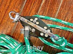SCHAEFER SNAP SHACKLE MAIN SHEET, VANG 41 PULLEY BLOCK & TACKLE With40' NEW LINE