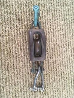 SOUTH COAST 2 INCH NYLON & BRASS PULLEY BLOCK BOAT TACKLE Includes 2 Shackles