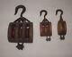 Set of 3 Vintage BOSTON LOCKPORT CO. Block and Tackle Pulley's Nautical Decor